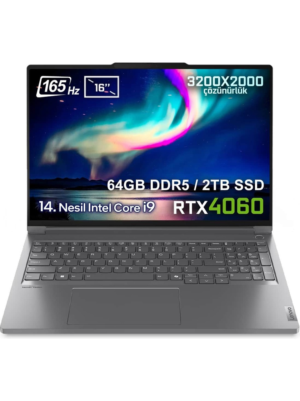 Lenovo Thinkbook 16PG5 IRX Intel Core i9-14900HX 64GB DDR5 2TB SSD RTX4060 8GB 16 inç 3.2K 165Hz FreeDos Laptop resmi
